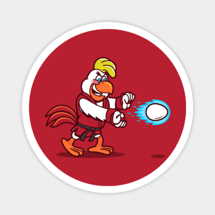 Funny Chicken Video Game Karate Fighter Chicken Cartoon Parody Magnet